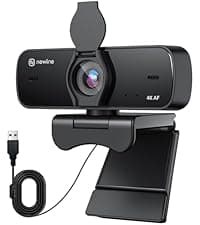 4K Webcam for PC with Tripod, PDAF Autofocus, 1080P@60FPS, 79° FOV, Low Distortion, 2 Noise Reduction Mics, Privacy Cover, Plug&Play, PC Camera for Skype, Teams, Zoom, NewEye 62 Kit
