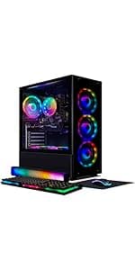 STGAubron Gaming PC Desktop, GeForce RTX 2060 6G GDDR6, Intel Core i7 up to 3.9 GHz, 16G RAM, 512G SSD, WiFi, BT 5.0, RGB Fan x6, RGB BT Sound Bar, Windows 10 Home