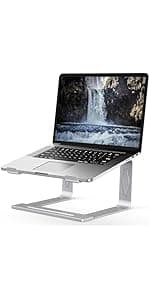Laptop Stand for Desk, Adjustable Laptop Riser, Metal Foldable Computer Stand Holder Portable Notebook Mount, Ventilated Cooling Notebook Stand Compatible with 10-15.6” Laptops