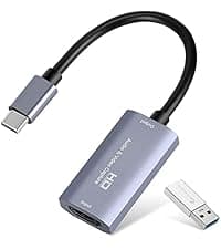 Guermok Video Capture Card, 4K USB3.0 HDMI to USB C Capture Card for Streaming, 1080P 60FPS, Compatible with iPad Mac OS Windows, Quest 3, OBS, PS5/4, Switch2/1, Xbox, Camera (Silver)
