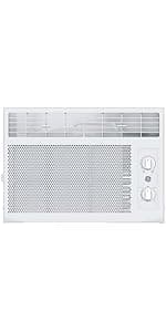 GE Window Air Conditioner Unit, 6,000 BTU for Small Rooms up to 250 sq ft. with Adjustable Fan and Cooling Settings, Perfect for Bedroom or Living Room, Easy Install Kit Included, Black