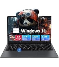 15.6" Laptop Computer, 16GB RAM, 1TB NVMe, 4C4T N95 1.7-3.4GHz, FHD Display, Backlit Keyboard, Fingerprint Reader, Big 8000mAh Battery, Win11 Pro, Upgradable to 10TB Storage, Silver, T152A