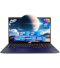 NIMO 15.6 IPS-FHD-Laptop, Intel Pentium 4 Cores N100 8GB RAM 256GB SSD Backlit Keyboard Fingerprint (Beat to i3-1115G4 Up to 3.4GHz) Computer for Student-Home WiFi 6 BT5.2 Win 11