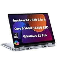 Dell Inspiron 14 7440 2-in-1 Laptop (14" FHD+ Touchscreen, Intel Core 5 120U (> i7-1355U), 64GB DDR5, 2TB SSD), for Creator, Designer, 10-Hr Long Battery Life, Backlit, Win 11 Pro w/ AI Copilot