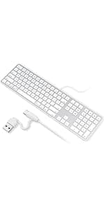 OMOTON Bluetooth Keyboard Compatible with Mac, Compact Wireless Keyboard Compatible with MacBook Pro/Air, iMac, Mac mini/Pro Laptop and PC (Silver)