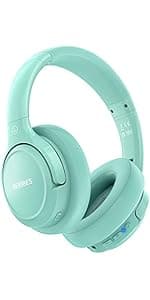 Bluetooth Headphones Over Ear,BERIBES 65H Playtime and 6 EQ Music Modes Wireless with Microphone,HiFi Stereo Foldable Lightweight Headset, Deep Bass for Home Office Outdoors Etc(Orange Red) (202A)
