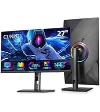 27 Inch QHD 2560 x 1440 Gaming Monitor, 180Hz (Up to 200Hz),1ms GTG, Fast IPS, DCI-P3 93%, High Brightness 450cd/㎡, G-Sync, Height Adjustable Vertical Stand, Speakers, DP/HDMI, 144Hz 2K Monitor