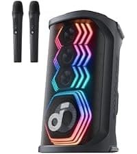 soundcore Boom 2 By Anker, Outdoor Speaker, 80W, Subwoofer, BassUp 2.0, 24H Playtime, IPX7 Waterproof, Floatable, RGB Lights, USB-C, Custom EQ, Bluetooth 5.3, Portable for Camping, Beach, and Backyard