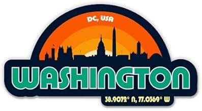 Squiddy Washington DC City Skyline - Vinyl Sticker Decal for Phone, Laptop, Water Bottle (3" Wide)