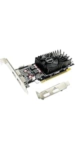 QTHREE Radeon HD 6570 Low Profile Graphics Card,Dual HDMI,1GB,GDDR3,64-Bits,Desktop Video Card for PC Gaming,PCI-Express X16,Computer GPU