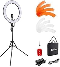 EMART 10" Ring Light with 55" Extendable Tripod Stands and Phone Holder, Dimmable LED Circle Round Light for Selfie Camera Photography/Makeup/YouTube Video/Vlogging/Live Streaming