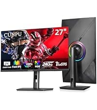 27 Inch QHD 2560 x 1440 Gaming Monitor, 180Hz (Up to 200Hz),1ms GTG, Fast IPS, DCI-P3 93%, High Brightness 450cd/㎡, G-Sync, Height Adjustable Vertical Stand, Speakers, DP/HDMI, 144Hz 2K Monitor