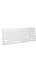 OMOTON Bluetooth Keyboard Compatible with Mac, Compact Wireless Keyboard Compatible with MacBook Pro/Air, iMac, Mac mini/Pro Laptop and PC (Silver)