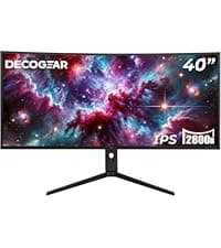 Deco Gear 34” Curved Ultrawide Business Monitor | 3440x1440, 100Hz, 1500R, 99% sRGB | Adjustable Stand, 2 HDMI and 2 DisplayPort | HDR, Low Blue Light, PIP/PBP