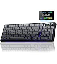 AULA F75 75% Wireless Mechanical Keyboard, Hot Swappable Creamy Keyboard, Pre-lubed Reaper Switches, 2.4GHz/Type-C/BT5.0, RGB Backlit Gaming Keyboards(White & Blue)