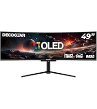 Deco Gear 34” Curved Ultrawide Business Monitor | 3440x1440, 100Hz, 1500R, 99% sRGB | Adjustable Stand, 2 HDMI and 2 DisplayPort | HDR, Low Blue Light, PIP/PBP