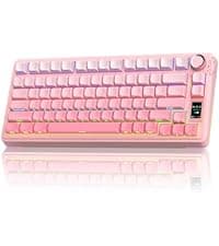 AULA F75 75% Wireless Mechanical Keyboard, Hot Swappable Creamy Keyboard, Pre-lubed Reaper Switches, 2.4GHz/Type-C/BT5.0, RGB Backlit Gaming Keyboards(White & Blue)