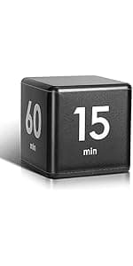Weewooday Cube Timer Productivity Flip Timer for ADHD Block Gravity Sensor Kitchen Desk Study Time Countdown Learning Management Workout Classroom Gift 15 20 30 60 Minutes 2.6 Inch(Pink)