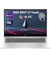 HP Envy 17 AI PC Laptop (17.3" 4K UHD (3840 x 2160), NVIDIA RTX 3050, Intel Core Ultra 7 155U (> i9-12900H), 64GB DDR5, 4TB SSD) for Business, Creator, Designer, IR Webcam, Wi-Fi 7, Win 11 Pro, 2025