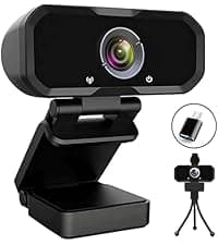 Webcam 1080p HD Computer Switch 2 Camera - Microphone Laptop USB PC Webcam with Tripod Stand, 110 Degree Live Streaming Widescreen Recording Pro Video Web Camera for Calling, Conferencing
