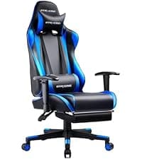 GTPLAYER Gaming Chair, Computer Office Chair with Pocket Spring Cushion, Linkage Armrests and Footrest, High Back Ergonomic Computer Chair with Lumbar Support Task Chair with Footrest(Black)