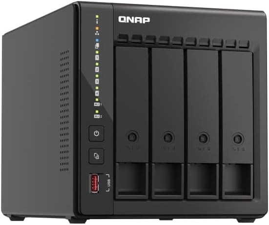 QNAP TS-453E-8G-US 4 Bay High-Performance Desktop NAS with Intel Celeron Quad-core Processor, 8 GB DDR4 RAM and Dual 2.5GbE (2.5G/1G/100M) Network Connectivity (Diskless)