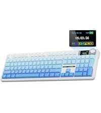 AULA F108 PRO - Wireless Mechanical Keyboard with Screen & Knob,Full Size Keyboard with 8000mAh Battery,Pre-lubed Switches,Side Printed PBT Keycaps,RGB Backlit Hot Swappable Custom Gaming Keyboards