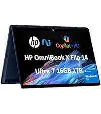 2025 HP OmniBook X Flip x360 2 in 1 Touchscreen Laptop (16" FHD+, AMD Ryzen AI 5 340 (> Intel i7-1355U), 16GB 7500 MT/s, 1TB SSD) AI Copilot+ PC for Creator, Designer, IR Webcam, Backlit, Win 11 Pro