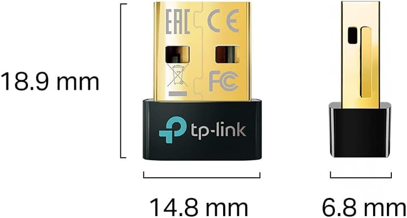 TP-Link USB Bluetooth Adapter for PC, Bluetooth 5.0/5.3 Dongle Receiver, Plug and Play, Nano Design, EDR & BLE, Supports Windows 11/10/8.1/7 for Desktop, Laptop, PS5/PS4/Xbox Controller (UB500)