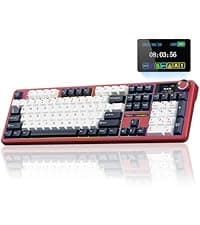 AULA F108 PRO - Wireless Mechanical Keyboard with Screen & Knob,Full Size Keyboard with 8000mAh Battery,Pre-lubed Switches,Side Printed PBT Keycaps,RGB Backlit Hot Swappable Custom Gaming Keyboards