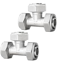 2PCS 3/4’’ Elbow Air Piping Fittings, Air Line Fittings For Shop Garage Compressed Air line System Kit Brass-Nickel Plated, 200PSI