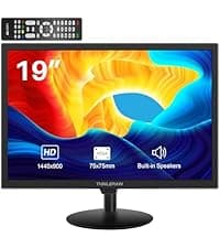 13.3 inch Small PC Monitor 1366x768 Mini LED Monitor with HDMI VGA AV BNC USB Intput, for Fire Stick Computer Xbox Ras pi, Built-in Speaker