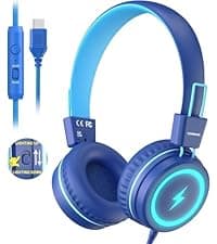 USB Headset with Microphone, 3.5mm Wired Computer Headsets with Noise Cancelling Microphone, Stereo Headphones with MIC for PC, in Line Controls, Work Headset for Skype Zoom Tablet Laptop