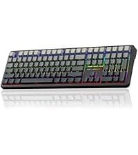 AULA F108 PRO - Wireless Mechanical Keyboard with Screen & Knob,Full Size Keyboard with 8000mAh Battery,Pre-lubed Switches,Side Printed PBT Keycaps,RGB Backlit Hot Swappable Custom Gaming Keyboards