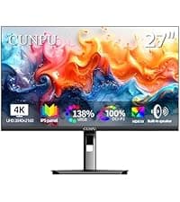 27 Inch 4K 144Hz Gaming Monitor, UHD 3840x2160 Fast IPS Panel PC Monitor, 135% sRGB, Freesync & G-sync, Support PS5 120Hz VRR, HDMI 2.1,DP 1.4, Height/Vertical Adjustment, Built-in Speaker