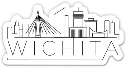 Squiddy Wichita Kansas City Skyline - Vinyl Sticker for Car, Laptop, Notebook (5" Wide)