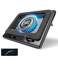 llano RGB Laptop Cooling Pad, Gaming Laptop Cooler with Powerful Turbofan, Fast Cooling Laptop 15.6-21in, Adjustable Speed, Touch Control, LCD Screen