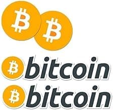4-Pack Bitcoin Logo Vinyl Die-Cut Crypto Sticker Decal Set - 2 Designs Bitcoin BTC Coin Decals for Laptops, Notebooks, Etc - for Cryptocurrency Enthusiasts