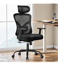 Marsail Ergonomic Office Chair: Office Computer Desk Chair with High Back Mesh and Adjustable Lumbar Support Rolling Work Swivel Task Chairs with Wheel 3D Armrests and Headrest