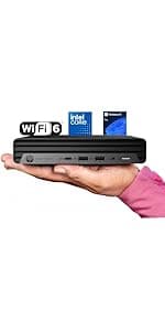HP 2025 Elite 805 Mini PC Desktop Computer, AMD Ryzen 5 (Beat i7-11700T), Ultra-Quiet Design, 32GB RAM, 1TB PCIe SSD, Dual 4K Display Support, USB-C, Wi-Fi 6, Keyboard & Mouse, Windows 11 Pro