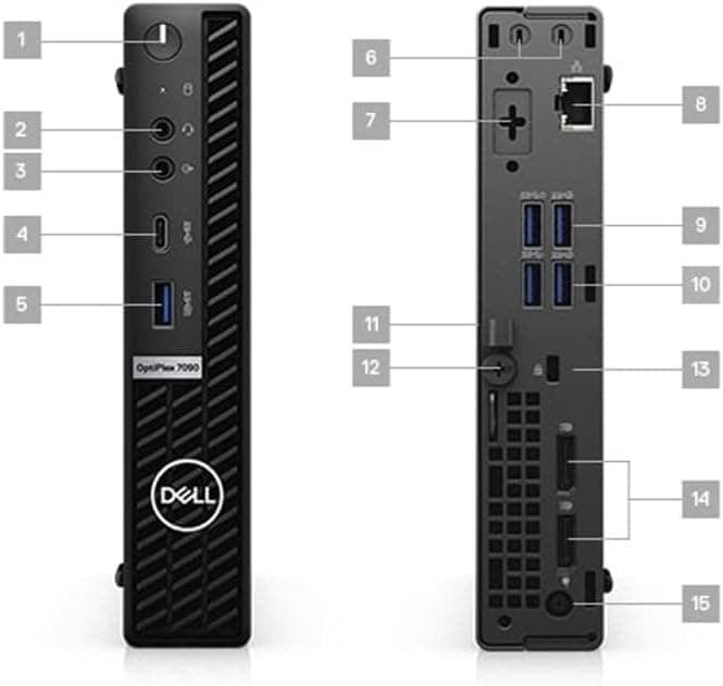 Dell Optiplex 7090 Micro Desktop | Core i7-10700T - 512GB SSD Hard Drive - 16GB RAM | 8 cores @ 4.5 GHz Win 11 Pro Black (Renewed)