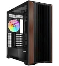 SAMA NEVIEW 4503 Mid Tower PC Case with Dual Tempered Glass Panels, 4×120mm ARGB Fans Pre-Installed, High Airflow ATX PC Case for Case PC Gaming, USB 3.0×2, Type-C Port, Supports Top 360mm AIO – Black