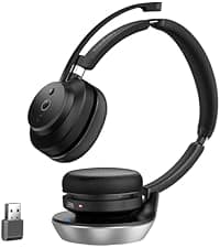 Bluetooth Wireless Headset with Mic for Work, Bluetooth 5.3, Advanced Noise Reduction Microphone, Clear Calls - Comfortable Over-Ear Headphones for PC, Laptop, iPhone, Android, Zoom, Office