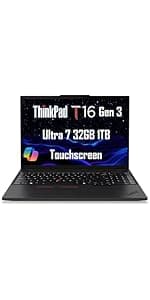 Lenovo ThinkPad T16 Business Workhorse Laptop (16" FHD+ Touchscreen, Intel 10-Core i7-1355U, 32GB DDR5 RAM, 1TB SSD) Military Grade, dTPM, Ethernet, FHD Webcam, 3-Y WRT, Win 11 Pro w/AI Copilot, Grey
