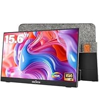 InnoView Portable Monitor Touchscreen 15.6" 1080P 10-Point Touch Screen Monitor Portable with Protective Sleeve Built-in Stand, 1200:1 HDMI USB C Travel Monitors for Laptop, PC, Mac, Phone, Switch