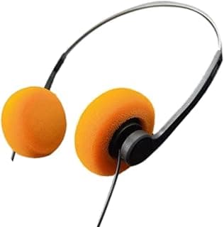Retro Over-Ear Headphone,Vintage Feelings Underwire Headphones,Retro Lightweight Earphones,Hi-Fi Stereo Earphone Headset,Headphone,for Most Mobile Phones Playback Pevices Headphones (Orange)