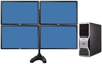 Trading Computer System Dell Precision T5500 Workstation - 32GB of Ram- 8 Core 2X 2.93 Quad Xeon Intel ProcessorsNEW 500GB SSD +NEW 4TB HD - w/ 4X 24" Monitors + Quad Stand (Renewed)