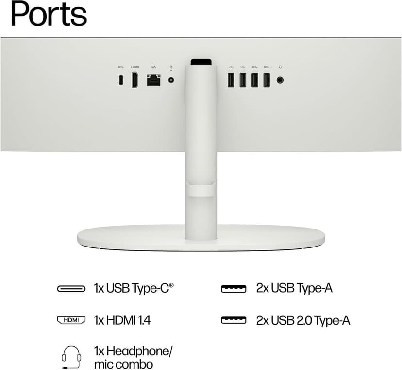 HP 22" All-in-One Desktop Computer for Home and School, Intel Quad-Core Processor (Beat i3-1110G4), FHD Display, 32GB DDR5 RAM, 640GB Storage, WiFi 6, Bluetooth, Business AIO, Windows 11 Pro(Renewed)