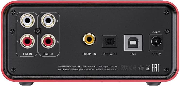 FiiO K7 Full Balanced HiFi DAC Headphone Amplifier AK4493S*2, XMOS XU208 PCM384kHz DSD256,USB/Optical/Coaxial/RCA Inputs, 6.35mm/4.4mm Output