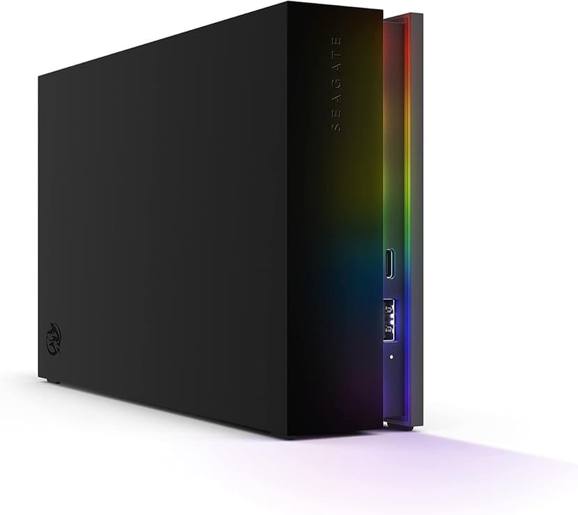 Seagate FireCuda Gaming Hub External Hard Drive HDD 8TB - USB 3.2, Customizable RGB LED lighting, Dual forward-facing USB for Desktop PC with Rescue Services (STKK8000400)